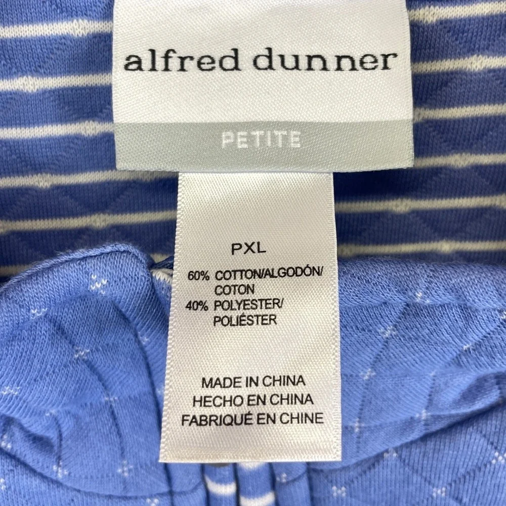 Alfred Dunner Life of Leisure Periwinkle Quilted Zip Front Jacket Petite XL - Picture 3 of 10